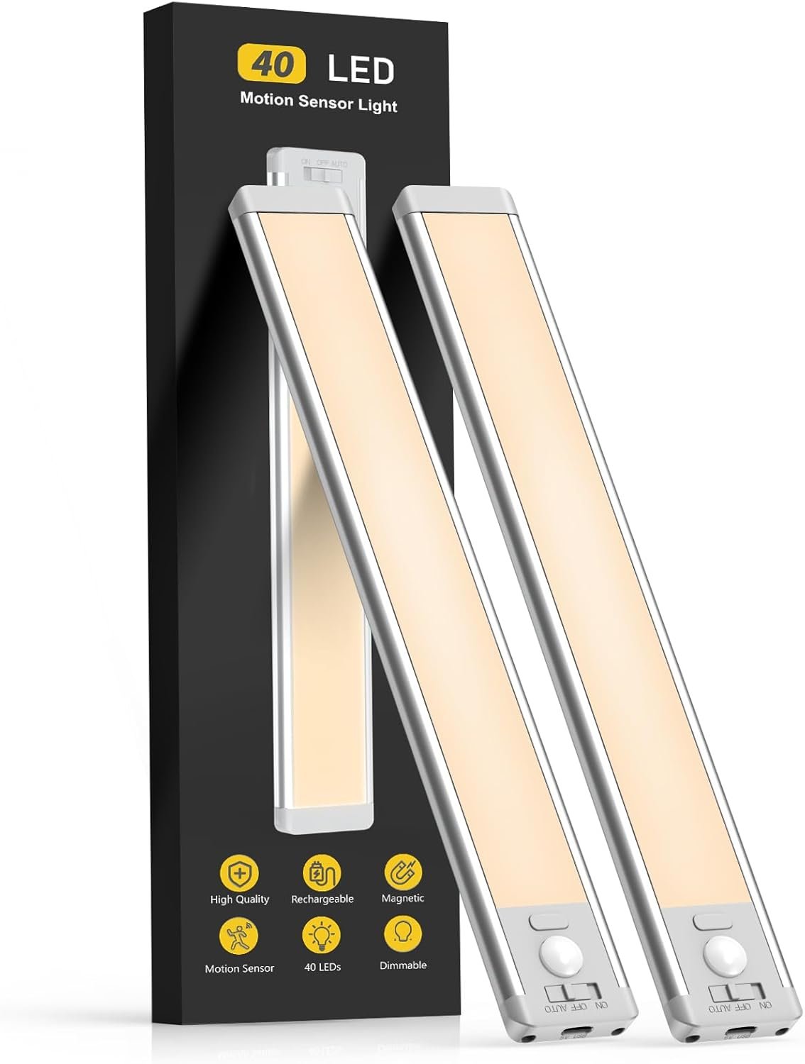 Under Cabinet Lights, 40 LED Rechargeable...