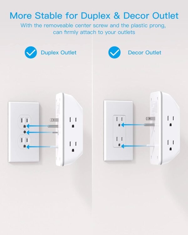 Outlet Extender with Night Light, Multi Plug…