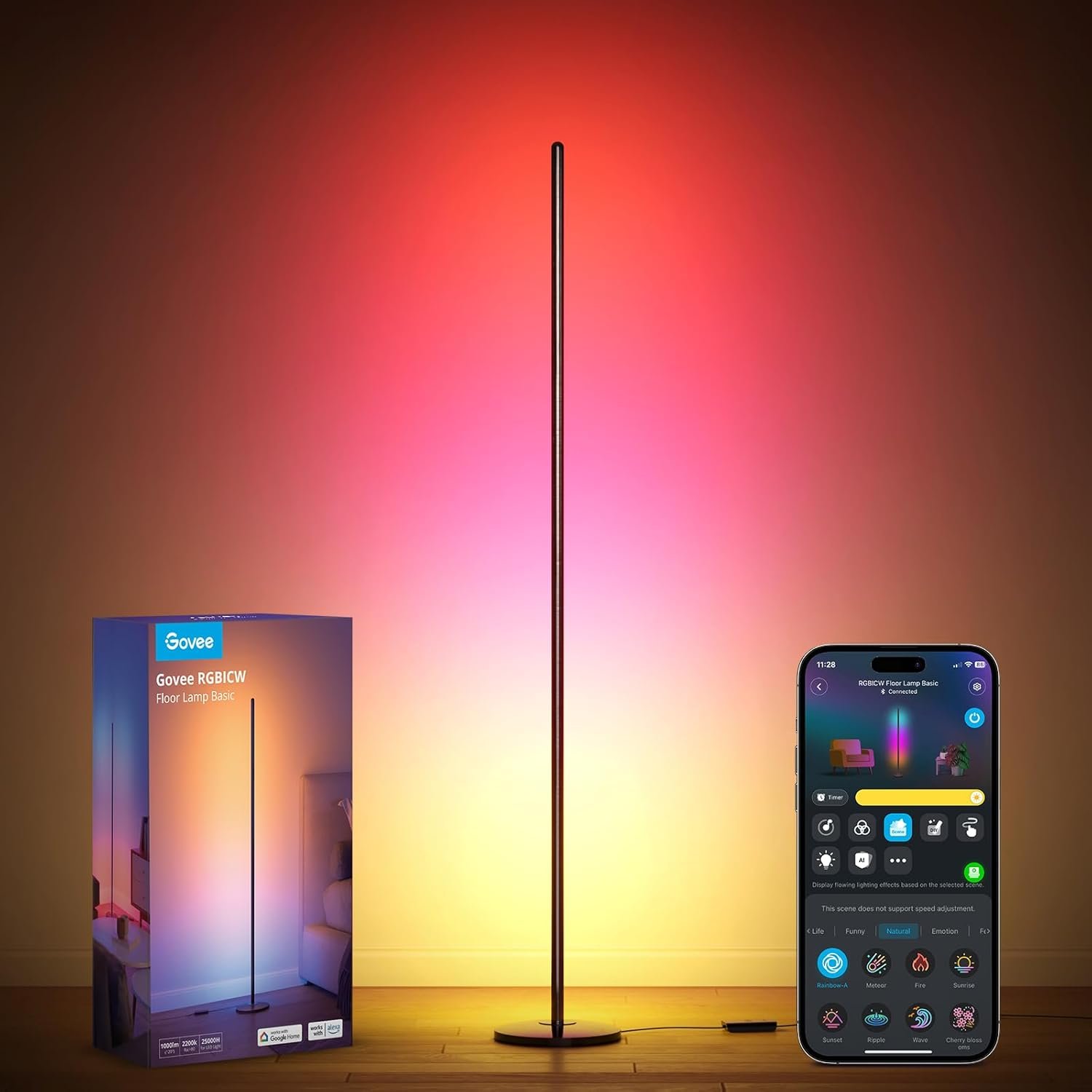 Govee RGBIC Floor Lamp, LED Corner Lamp Works...