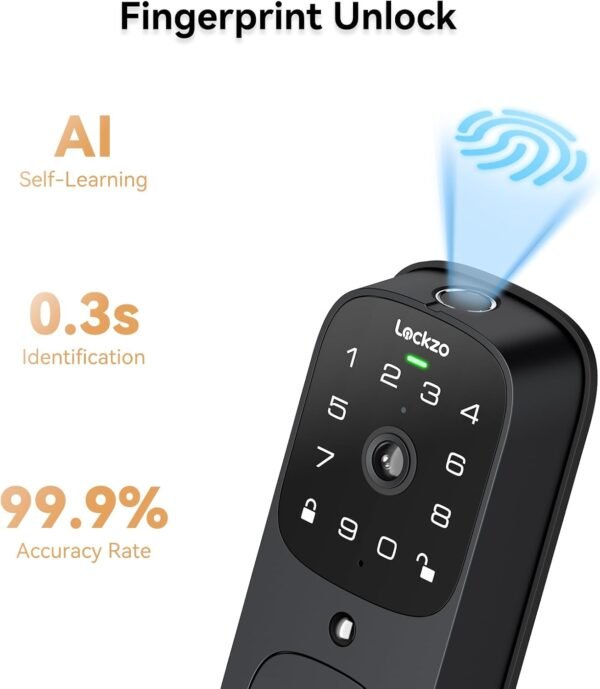 Video Smart Lock with Doorbell, 6 in 1 Keyless…