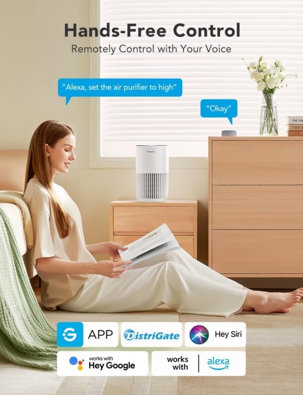 GoveeLife Mini Air Purifier for Bedroom, HEPA…