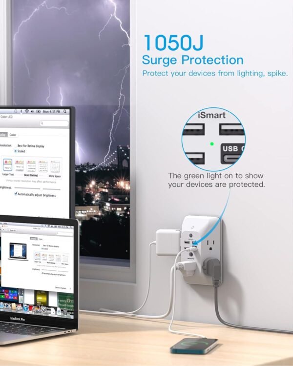 Outlet Extender with Night Light, Multi Plug…