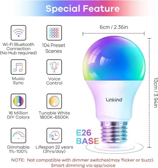 Linkind Smart Light Bulbs, Smart Bulb That…
