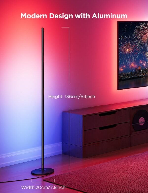Govee RGBIC Floor Lamp, LED Corner Lamp Works…