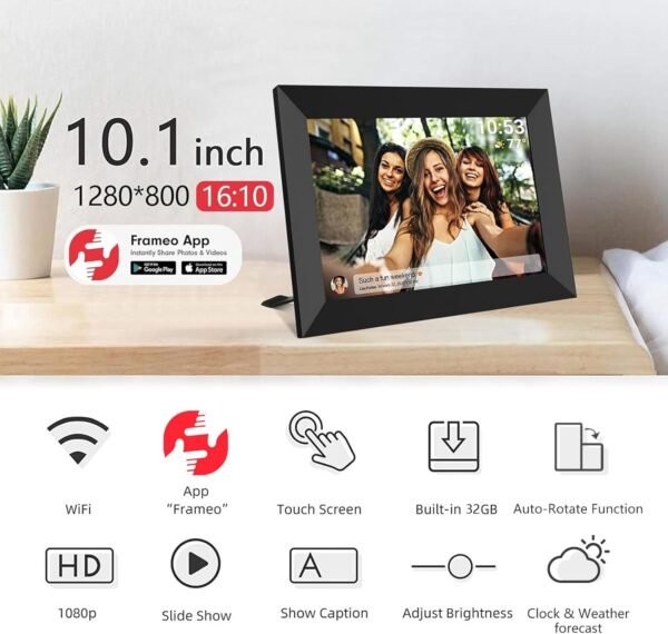 32GB FRAMEO 10.1 Inch Smart WiFi Digital Photo…
