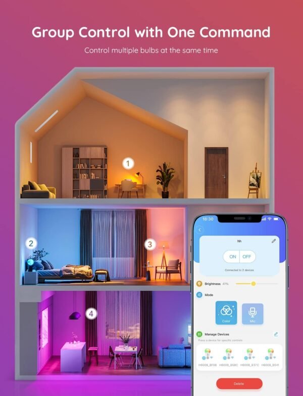 Govee Smart Light Bulbs, Color Changing Light…
