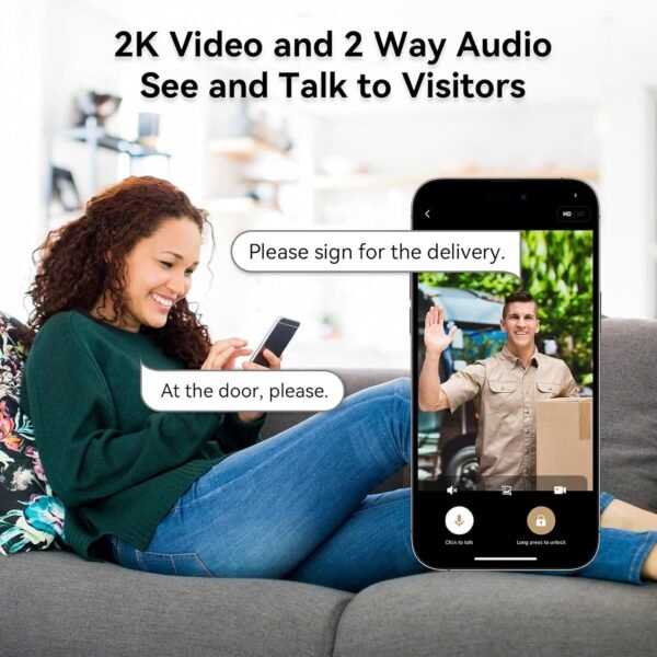 Video Smart Lock with Doorbell, 6 in 1 Keyless…